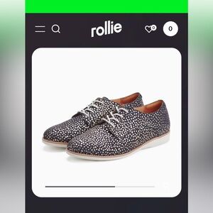 Rollie Derby shoe gold foil leopard